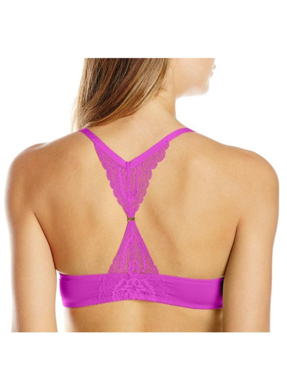 Skarlett Blue Push-Up Bra Violet Lace Racerback Front Plunge Sexy Lingerie - Picture 3 of 4